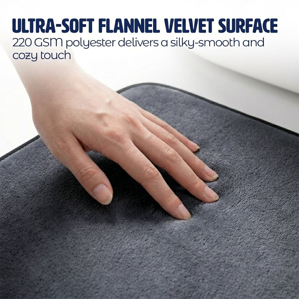 Muddy Mat® Memory Foam Bath Mat – Velvet Soft Non Slip Bathroom Rugs, Thick Absorbent Bath Rugs, Washable Bath Mat for Bathroom Floor and Shower