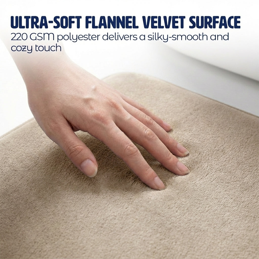 Muddy Mat® Memory Foam Bath Mat – Velvet Soft Non Slip Bathroom Rugs, Thick Absorbent Bath Rugs, Washable Bath Mat for Bathroom Floor and Shower