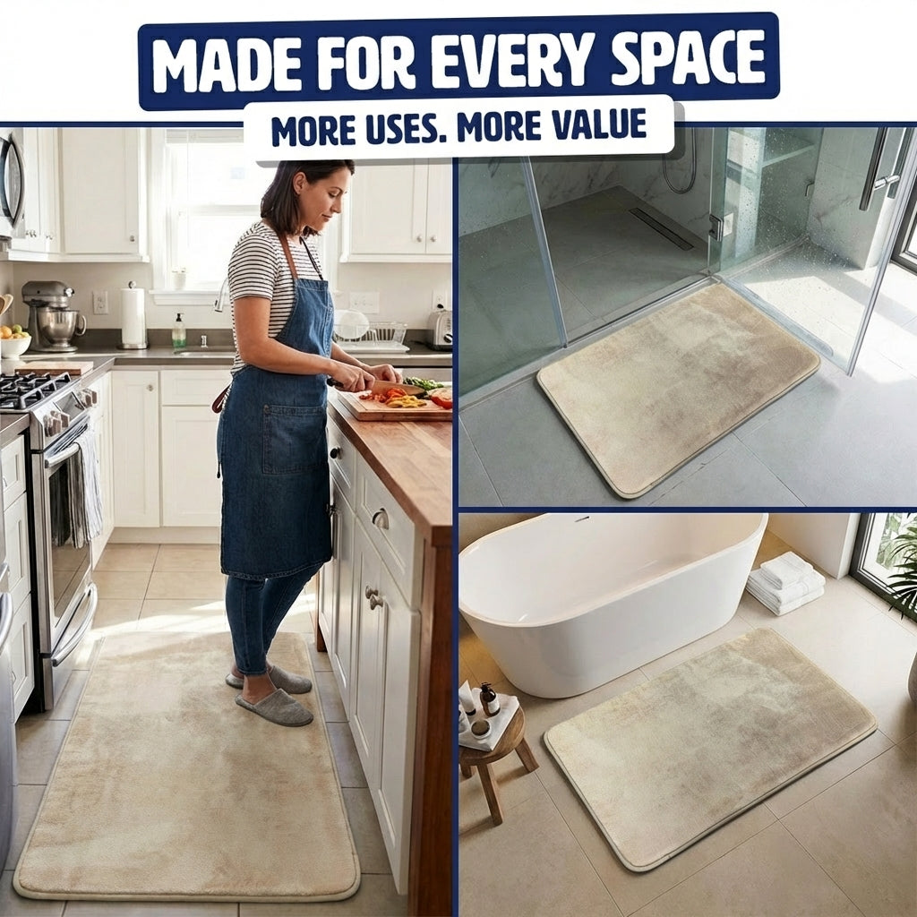 Muddy Mat® Memory Foam Bath Mat – Velvet Soft Non Slip Bathroom Rugs, Thick Absorbent Bath Rugs, Washable Bath Mat for Bathroom Floor and Shower