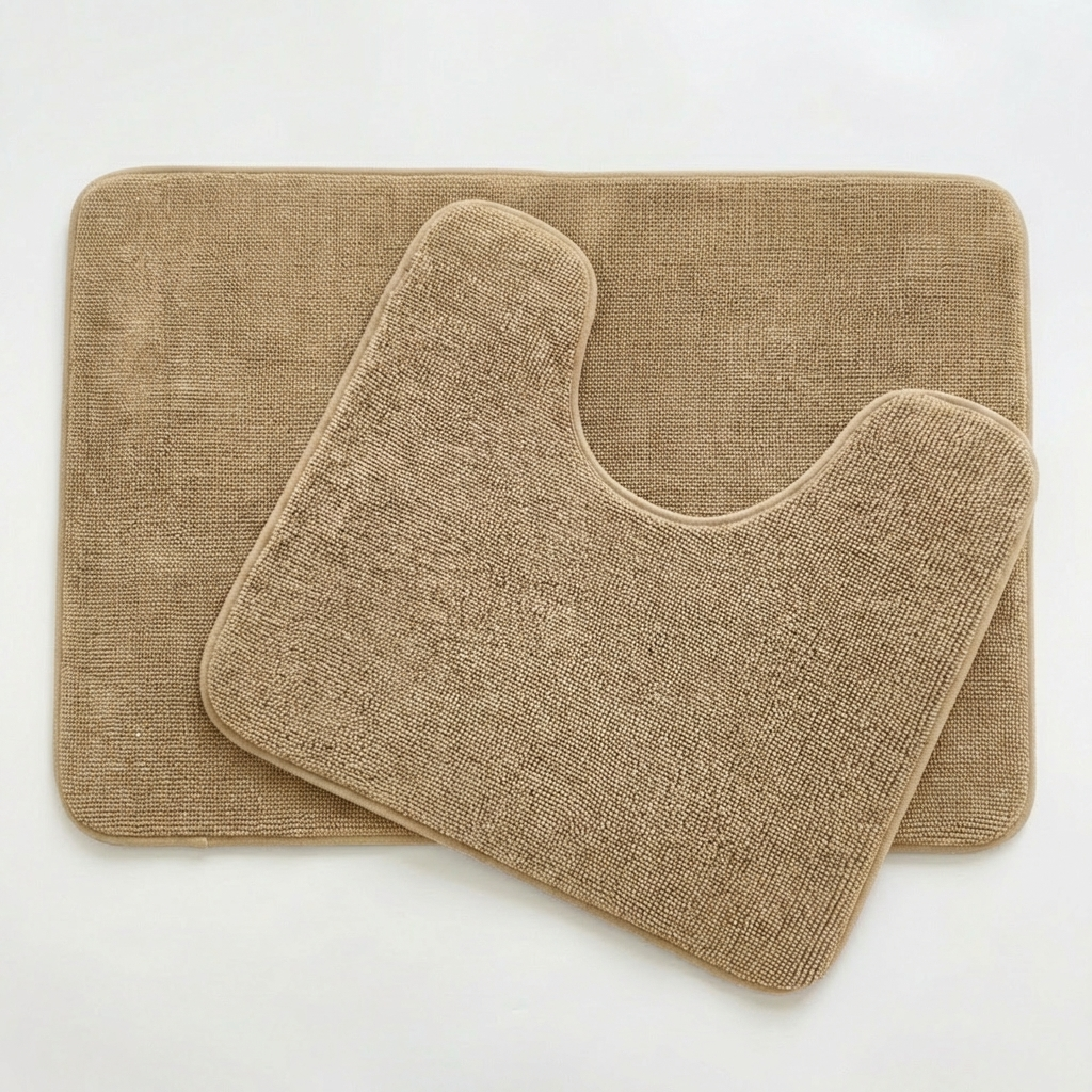 Muddy Mat® CloudStep Bathroom Rugs 2 Piece Set, Non Slip Bath Mats for Bathroom, Absorbent Memory Foam Chenille, Machine Washable Quick Dry Toilet Rug Set, 20"x30" + 20"x20" U-Shaped