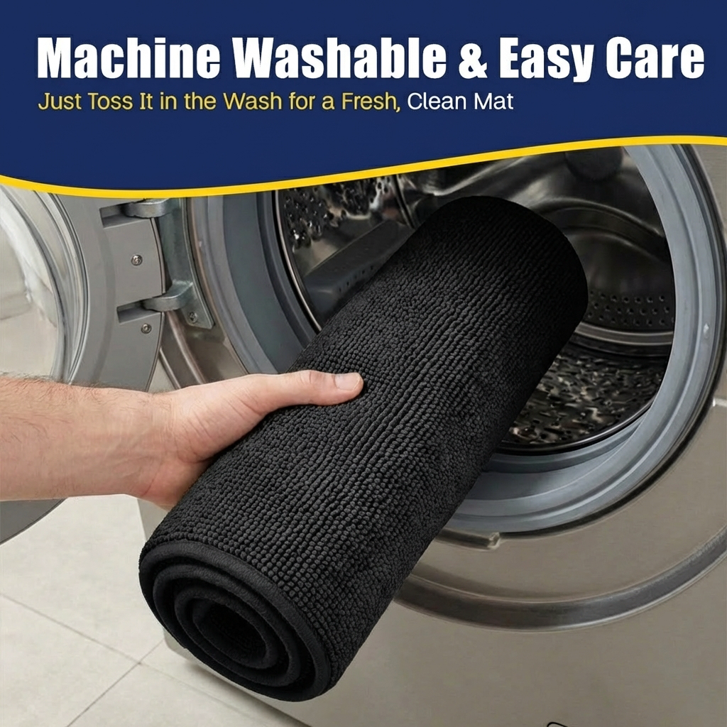 Muddy Mat® CloudStep Bathroom Rugs, Non Slip Bath Mats for Bathroom, Super Absorbent Memory Foam Chenille, Quick Dry Machine Washable Thick Toilet Rug for Shower Tub and Floor