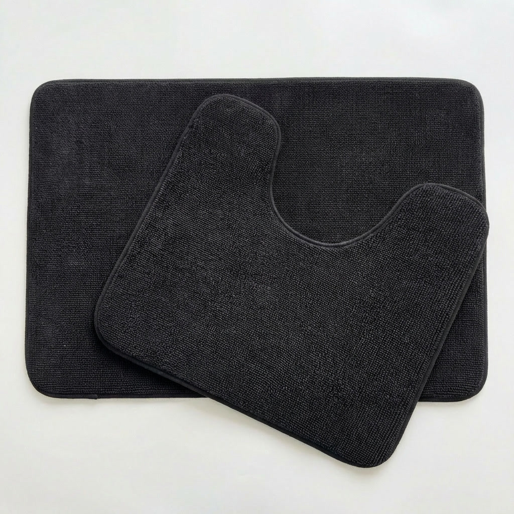 Muddy Mat® CloudStep Bathroom Rugs 2 Piece Set, Non Slip Bath Mats for Bathroom, Absorbent Memory Foam Chenille, Machine Washable Quick Dry Toilet Rug Set, 20"x30" + 20"x20" U-Shaped