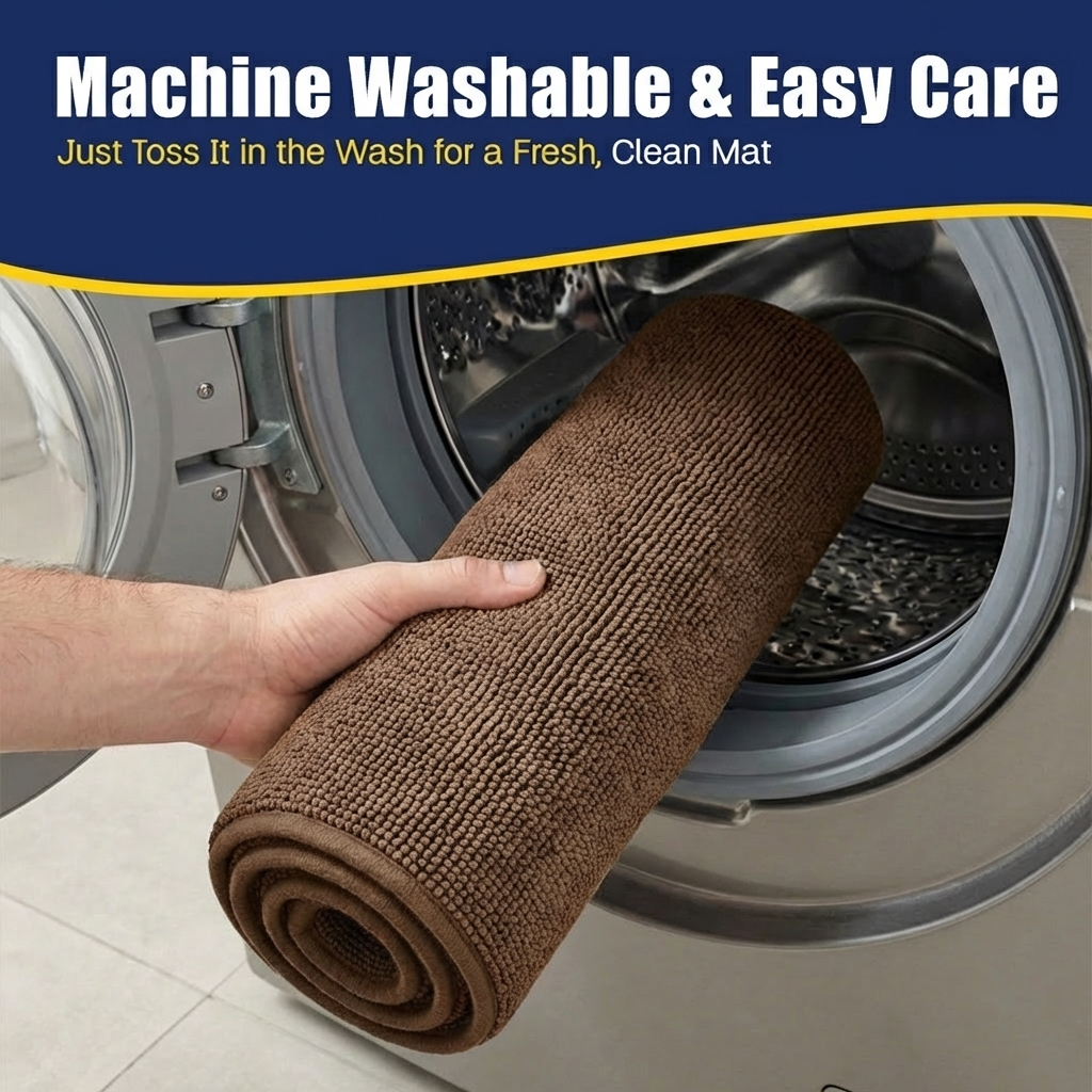 Muddy Mat® CloudStep Bathroom Rugs, Non Slip Bath Mats for Bathroom, Super Absorbent Memory Foam Chenille, Quick Dry Machine Washable Thick Toilet Rug for Shower Tub and Floor