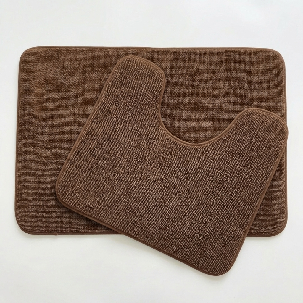Muddy Mat® CloudStep Bathroom Rugs 2 Piece Set, Non Slip Bath Mats for Bathroom, Absorbent Memory Foam Chenille, Machine Washable Quick Dry Toilet Rug Set, 20"x30" + 20"x20" U-Shaped