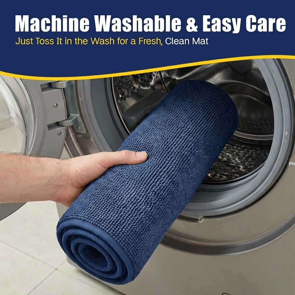 Muddy Mat® CloudStep Bathroom Rugs, Non Slip Bath Mats for Bathroom, Super Absorbent Memory Foam Chenille, Quick Dry Machine Washable Thick Toilet Rug for Shower Tub and Floor