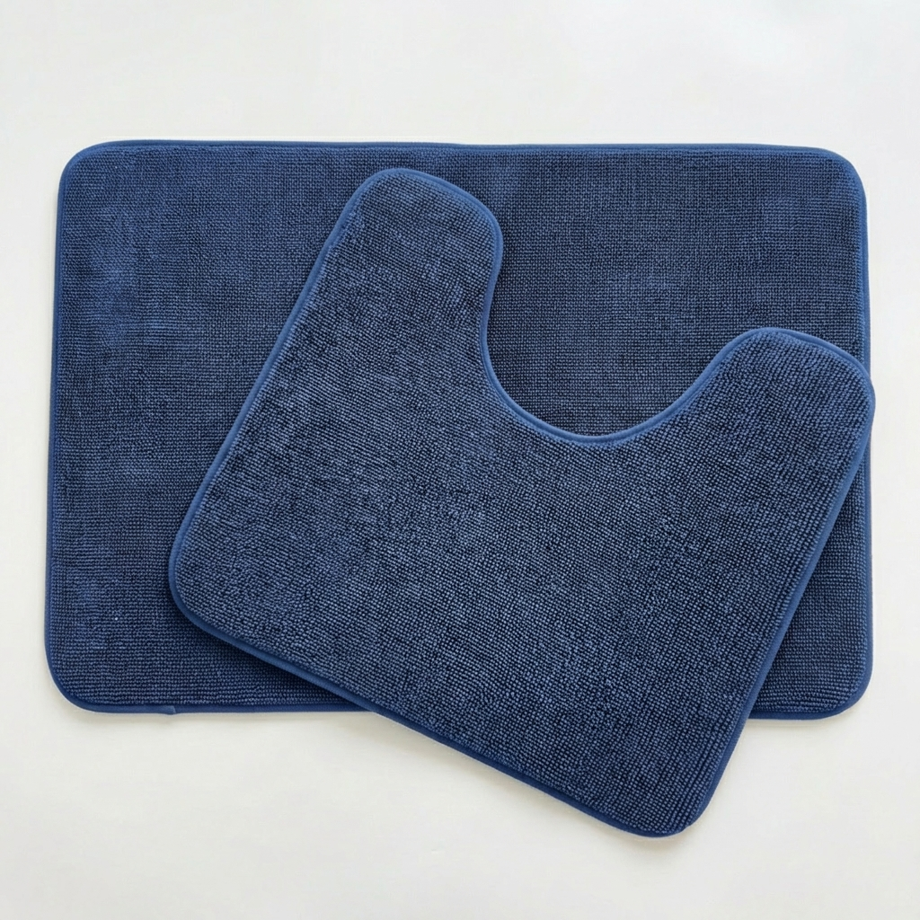 Muddy Mat® CloudStep Bathroom Rugs 2 Piece Set, Non Slip Bath Mats for Bathroom, Absorbent Memory Foam Chenille, Machine Washable Quick Dry Toilet Rug Set, 20"x30" + 20"x20" U-Shaped