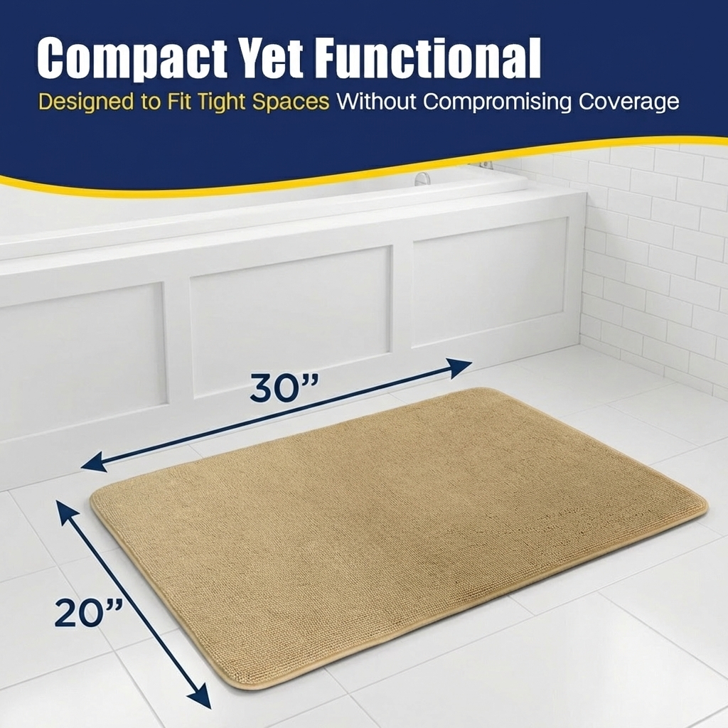 Muddy Mat® CloudStep Bathroom Rugs, Non Slip Bath Mats for Bathroom, Super Absorbent Memory Foam Chenille, Quick Dry Machine Washable Thick Toilet Rug for Shower Tub and Floor