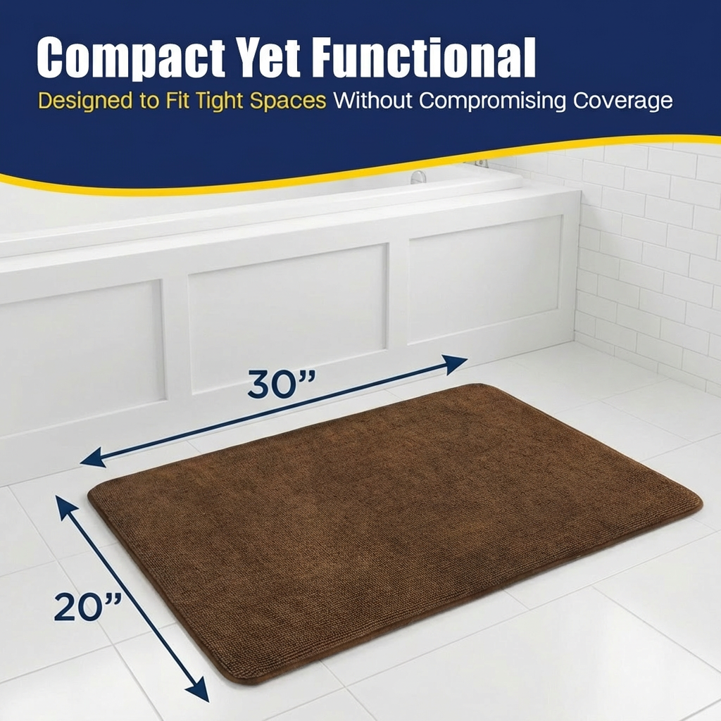 Muddy Mat® CloudStep Bathroom Rugs, Non Slip Bath Mats for Bathroom, Super Absorbent Memory Foam Chenille, Quick Dry Machine Washable Thick Toilet Rug for Shower Tub and Floor