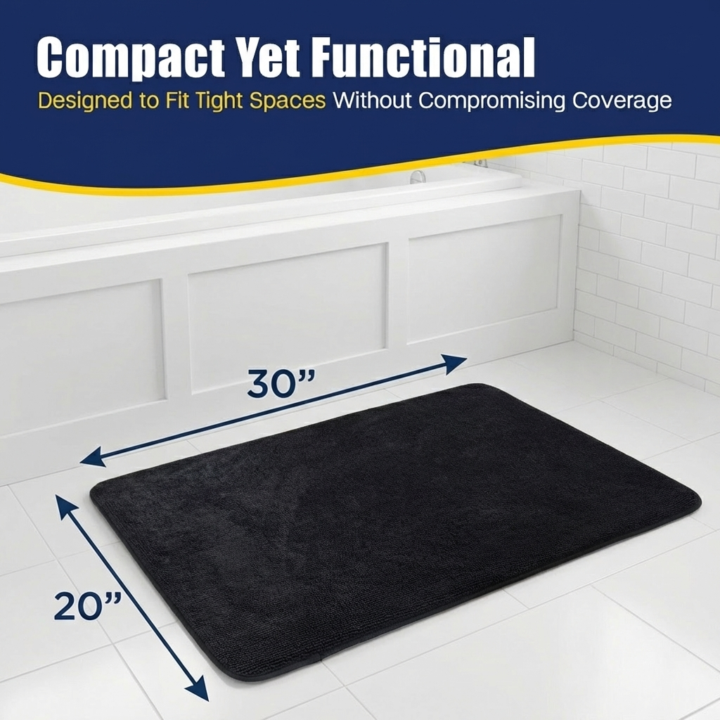 Muddy Mat® CloudStep Bathroom Rugs, Non Slip Bath Mats for Bathroom, Super Absorbent Memory Foam Chenille, Quick Dry Machine Washable Thick Toilet Rug for Shower Tub and Floor