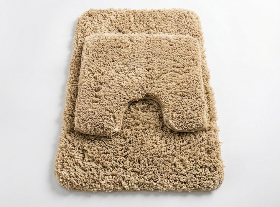 Muddy Mat® Fluffy Bathroom Rugs 2 Piece Set, Soft Absorbent Microfiber Bath Mats, Non Slip, Quick Dry, Machine Washable for Floor, Tub, Shower & Toilet, 20"x30" + 20"x20" U-Shaped