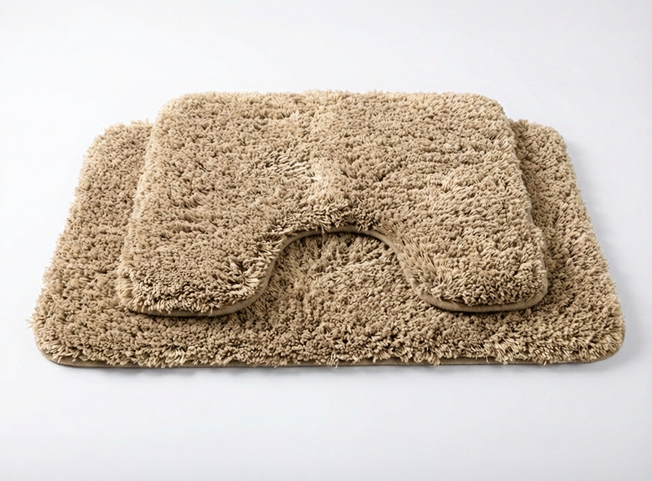 Muddy Mat® Fluffy Bathroom Rugs 2 Piece Set, Soft Absorbent Microfiber Bath Mats, Non Slip, Quick Dry, Machine Washable for Floor, Tub, Shower & Toilet, 20"x30" + 20"x20" U-Shaped