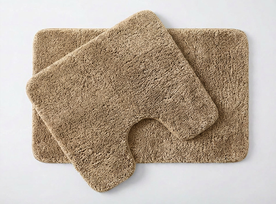 Muddy Mat® Fluffy Bathroom Rugs 2 Piece Set, Soft Absorbent Microfiber Bath Mats, Non Slip, Quick Dry, Machine Washable for Floor, Tub, Shower & Toilet, 20"x30" + 20"x20" U-Shaped