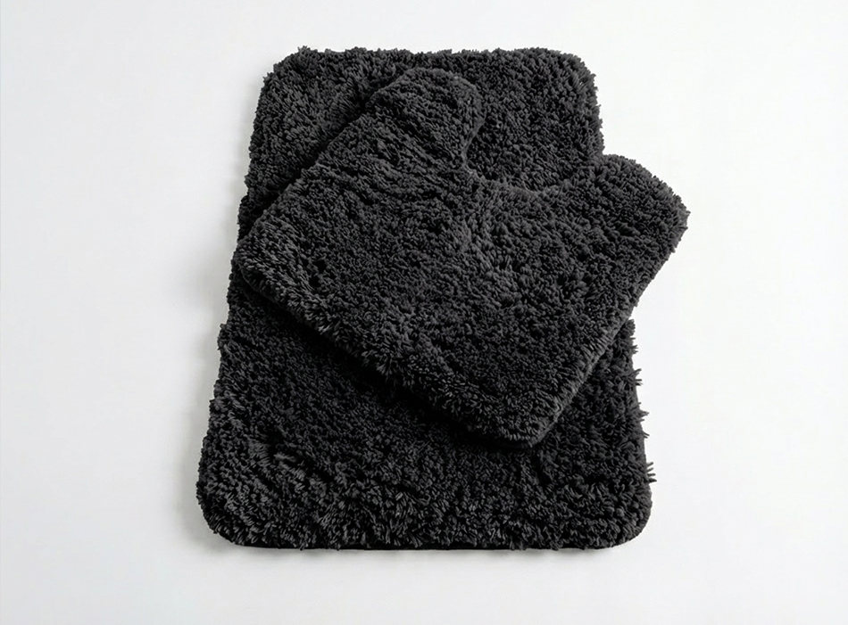 Muddy Mat® Fluffy Bathroom Rugs 2 Piece Set, Soft Absorbent Microfiber Bath Mats, Non Slip, Quick Dry, Machine Washable for Floor, Tub, Shower & Toilet, 20"x30" + 20"x20" U-Shaped