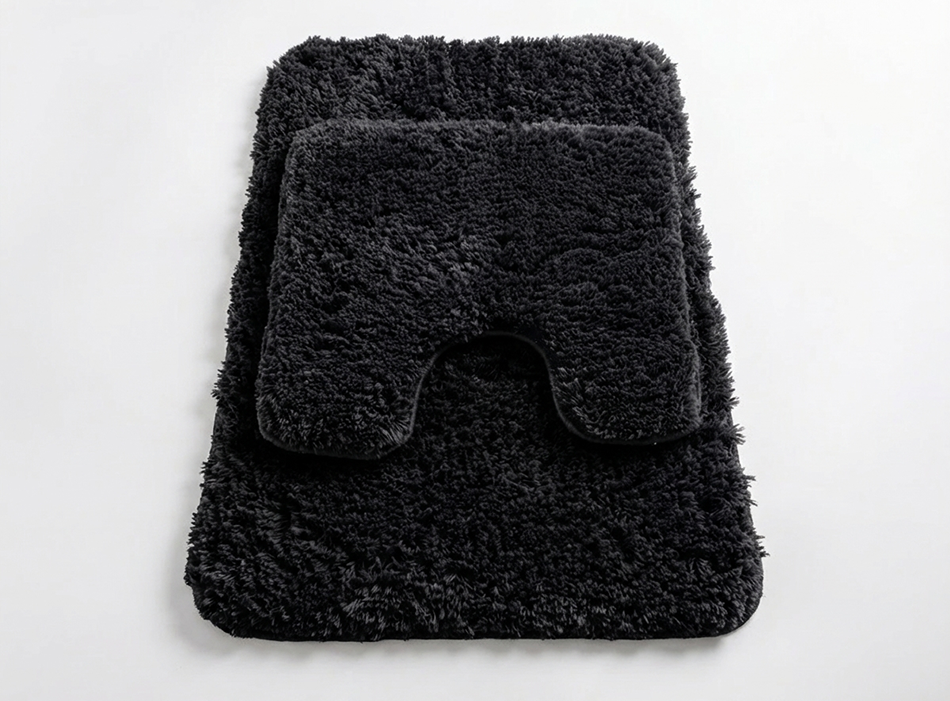 Muddy Mat® Fluffy Bathroom Rugs 2 Piece Set, Soft Absorbent Microfiber Bath Mats, Non Slip, Quick Dry, Machine Washable for Floor, Tub, Shower & Toilet, 20"x30" + 20"x20" U-Shaped