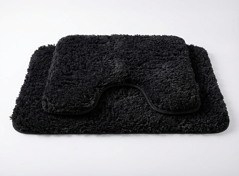 Muddy Mat® Fluffy Bathroom Rugs 2 Piece Set, Soft Absorbent Microfiber Bath Mats, Non Slip, Quick Dry, Machine Washable for Floor, Tub, Shower & Toilet, 20"x30" + 20"x20" U-Shaped