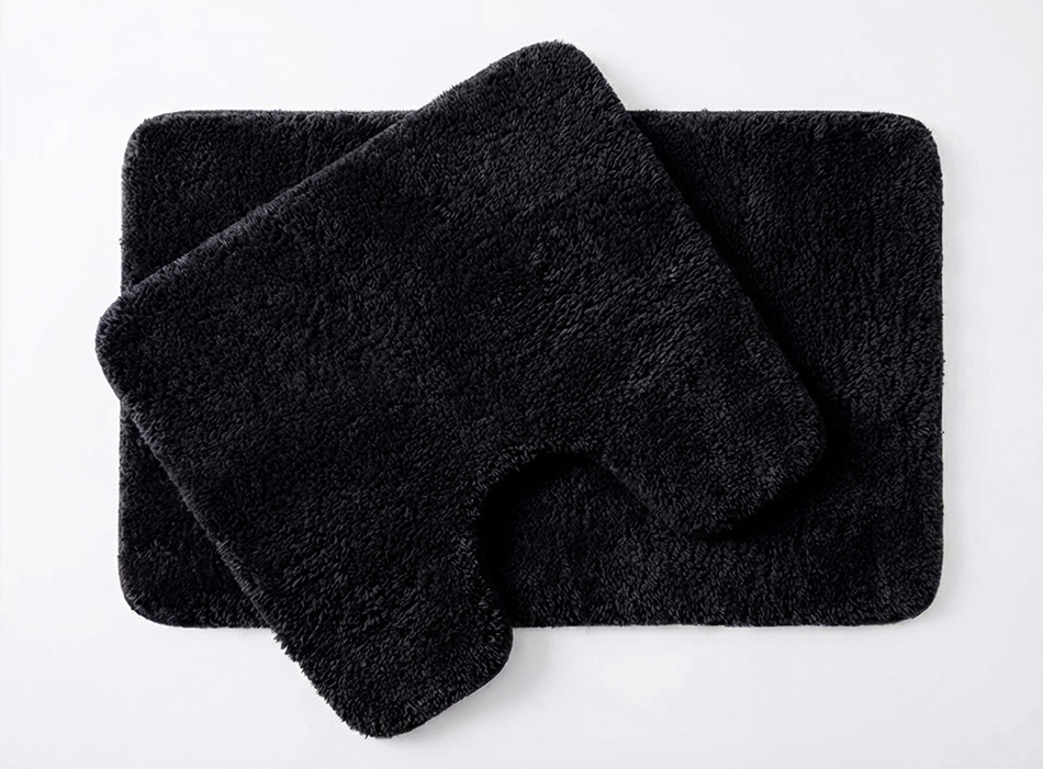 Muddy Mat® Fluffy Bathroom Rugs 2 Piece Set, Soft Absorbent Microfiber Bath Mats, Non Slip, Quick Dry, Machine Washable for Floor, Tub, Shower & Toilet, 20"x30" + 20"x20" U-Shaped