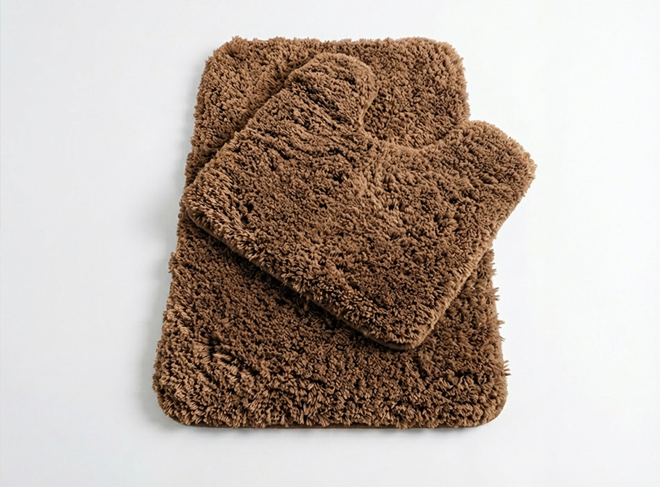 Muddy Mat® Fluffy Bathroom Rugs 2 Piece Set, Soft Absorbent Microfiber Bath Mats, Non Slip, Quick Dry, Machine Washable for Floor, Tub, Shower & Toilet, 20"x30" + 20"x20" U-Shaped