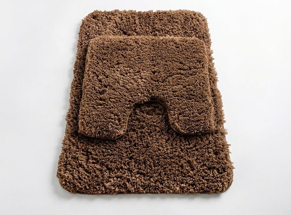 Muddy Mat® Fluffy Bathroom Rugs 2 Piece Set, Soft Absorbent Microfiber Bath Mats, Non Slip, Quick Dry, Machine Washable for Floor, Tub, Shower & Toilet, 20"x30" + 20"x20" U-Shaped