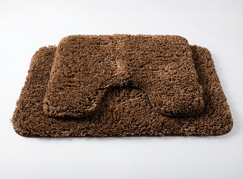Muddy Mat® Fluffy Bathroom Rugs 2 Piece Set, Soft Absorbent Microfiber Bath Mats, Non Slip, Quick Dry, Machine Washable for Floor, Tub, Shower & Toilet, 20"x30" + 20"x20" U-Shaped