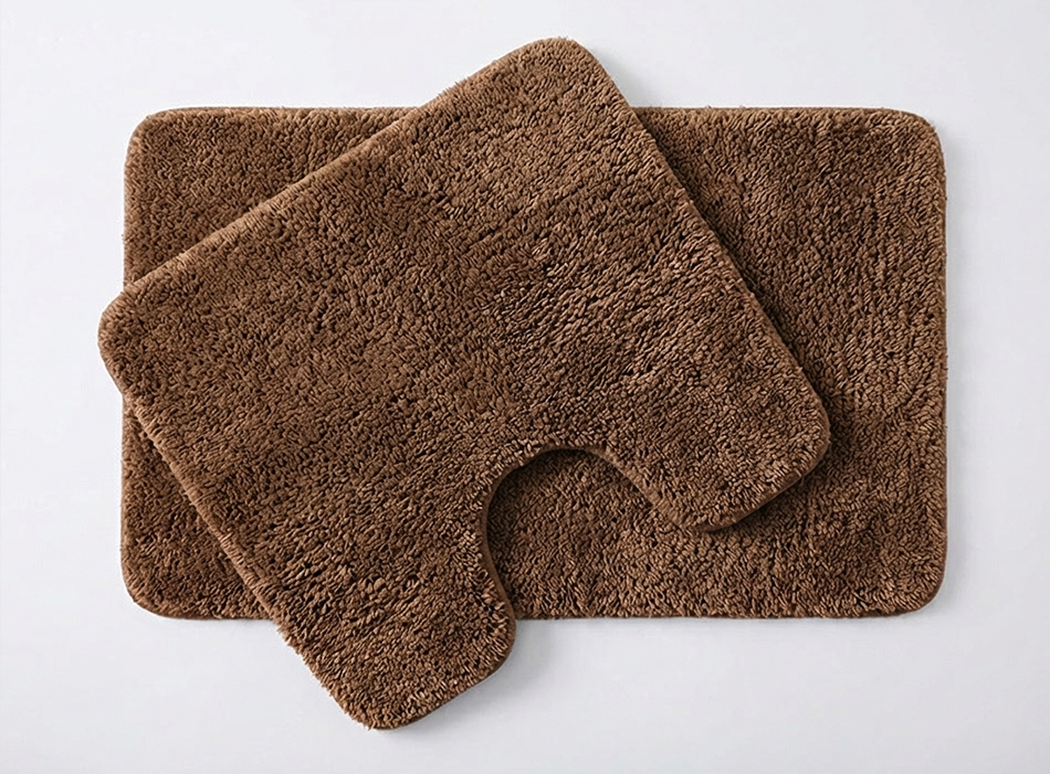 Muddy Mat® Fluffy Bathroom Rugs 2 Piece Set, Soft Absorbent Microfiber Bath Mats, Non Slip, Quick Dry, Machine Washable for Floor, Tub, Shower & Toilet, 20"x30" + 20"x20" U-Shaped