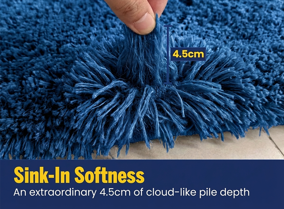 Muddy Mat® Fluffy Bathroom Rug, Soft Absorbent Microfiber Bath Mat, Non Slip, Quick Dry, Machine Washable for Bathroom Floor, Tub, Shower, Toilet and Sink