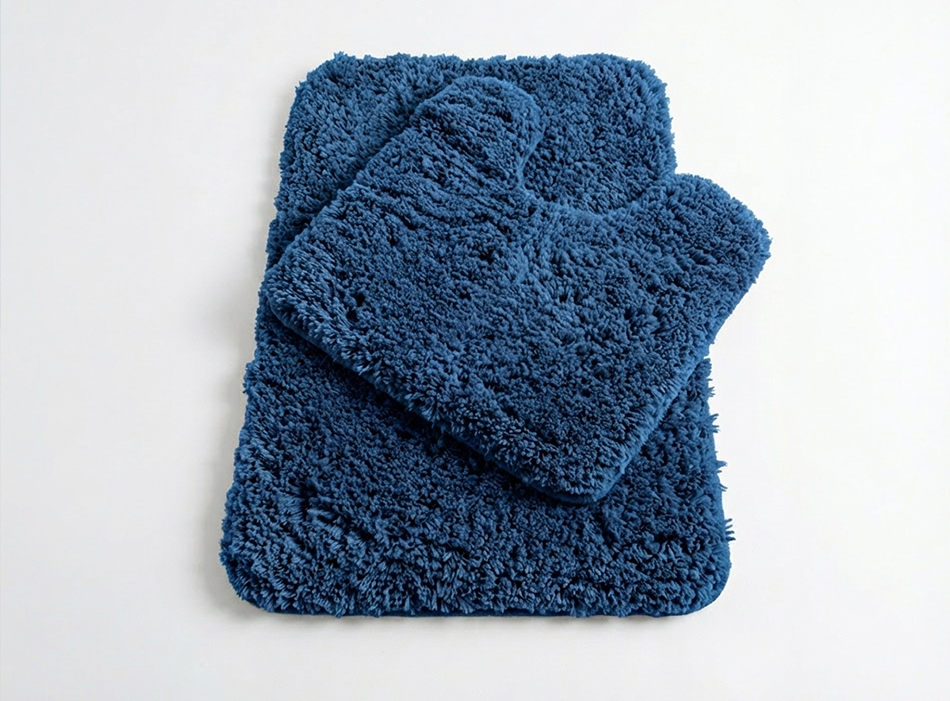 Muddy Mat® Fluffy Bathroom Rugs 2 Piece Set, Soft Absorbent Microfiber Bath Mats, Non Slip, Quick Dry, Machine Washable for Floor, Tub, Shower & Toilet, 20"x30" + 20"x20" U-Shaped