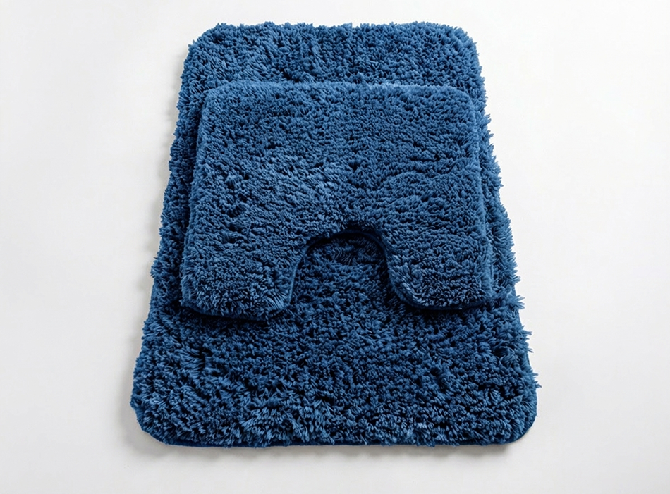 Muddy Mat® Fluffy Bathroom Rugs 2 Piece Set, Soft Absorbent Microfiber Bath Mats, Non Slip, Quick Dry, Machine Washable for Floor, Tub, Shower & Toilet, 20"x30" + 20"x20" U-Shaped