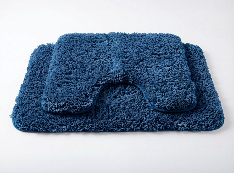 Muddy Mat® Fluffy Bathroom Rugs 2 Piece Set, Soft Absorbent Microfiber Bath Mats, Non Slip, Quick Dry, Machine Washable for Floor, Tub, Shower & Toilet, 20"x30" + 20"x20" U-Shaped
