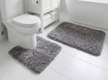Muddy Mat® Fluffy Bathroom Rugs 2 Piece Set, Soft Absorbent Microfiber Bath Mats, Non Slip, Quick Dry, Machine Washable for Floor, Tub, Shower & Toilet, 20"x30" + 20"x20" U-Shaped